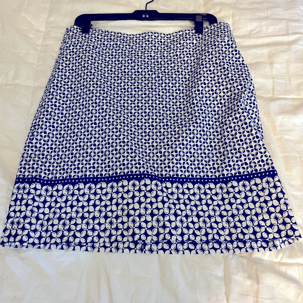 Royal Blue Geometric Print Skirt